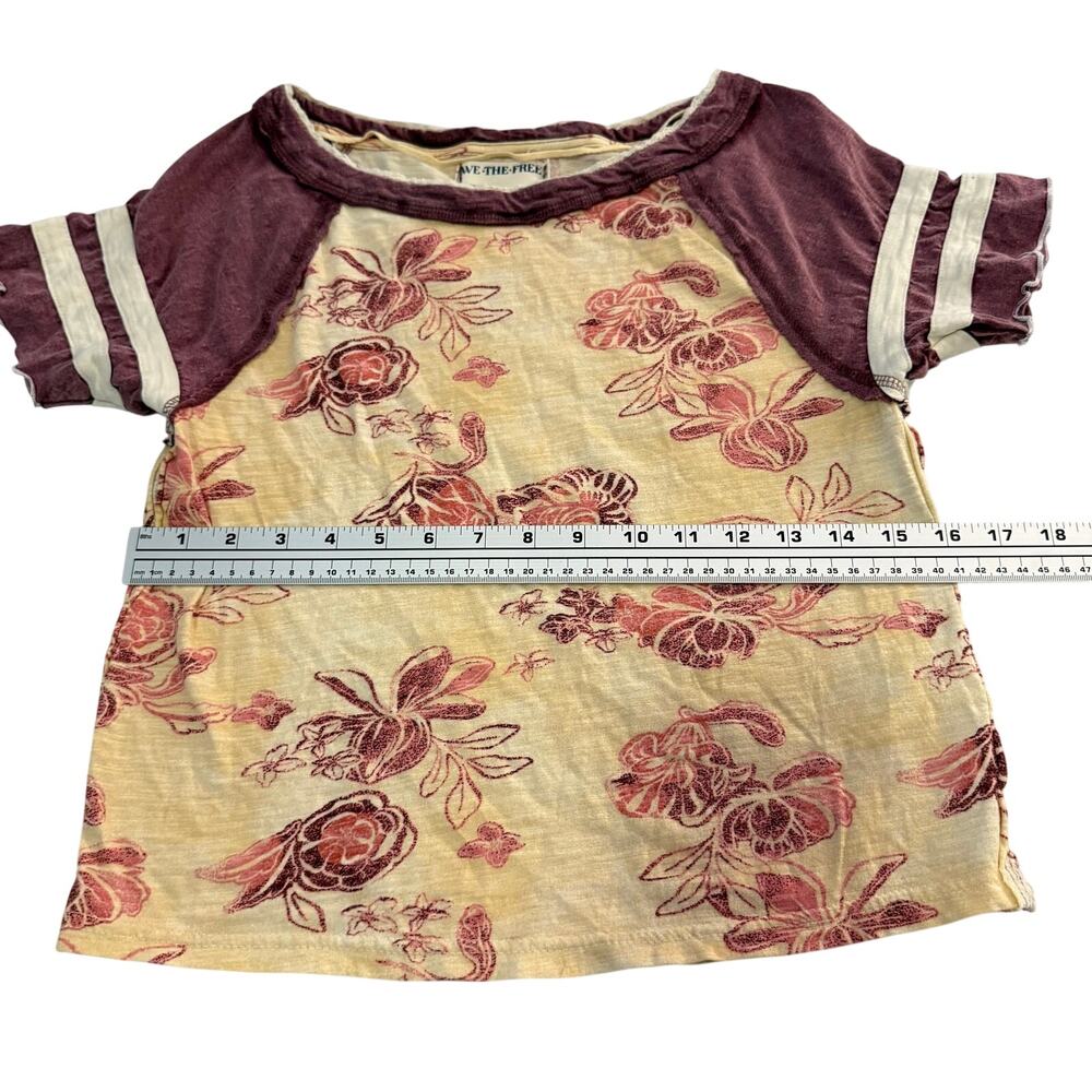 We The Free Women's Wish You Were Here Floral Print Short Sleeve Tee Small - Picture 4 of 7